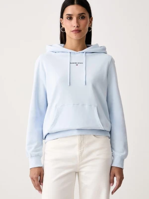 Tommy Jeans bluza z kapturem damska bawełniana niebieski