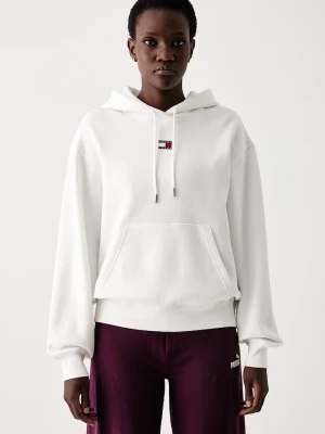 Tommy Jeans bluza z kapturem damska z bawełną biały