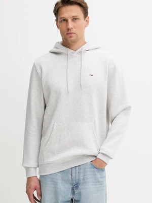 Tommy Jeans bluza z kapturem męska z bawełną szary