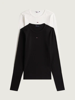 Tommy Jeans Bluzka 2-pack | Slim Fit czarny