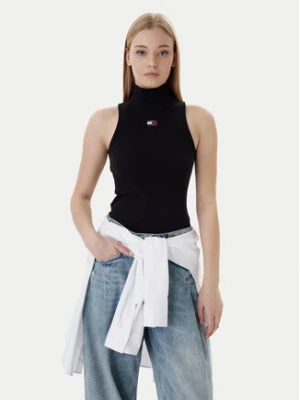 Tommy Jeans Bluzka Badge DW0DW21840 Czarny Slim Fit