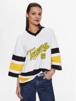 Tommy Jeans Bluzka Collegiate 85 DW0DW14862 Biały Oversize