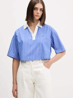 Tommy Jeans bluzka damska bawełniana niebieski