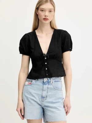 Tommy Jeans bluzka damskie kolor czarny regular DW0DW21241
