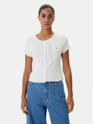 Tommy Jeans Bluzka DW0DW20377 Biały Slim Fit