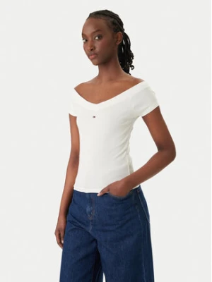 Tommy Jeans Bluzka DW0DW22265 Biały Slim Fit