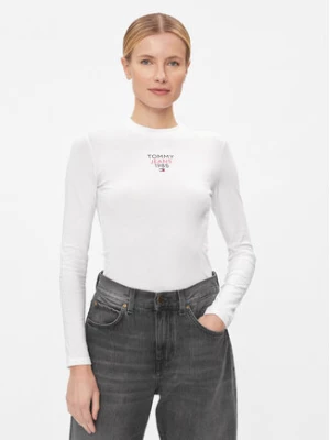 Tommy Jeans Bluzka Essential DW0DW17358 Biały Slim Fit