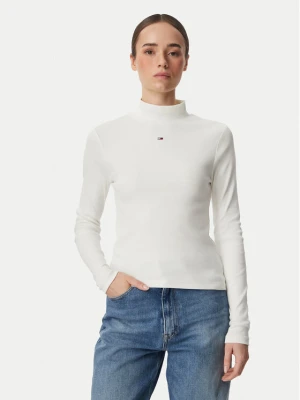 Tommy Jeans Bluzka Essential DW0DW19830 Biały Slim Fit