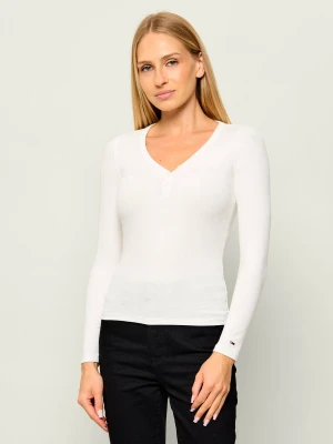 Tommy Jeans Bluzka Henley | Slim Fit biały