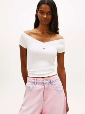 Tommy Jeans Bluzka | Slim Fit ecru