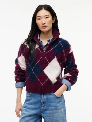 Tommy Jeans bluzka typu troyer z domieszką alpaki i wełny Kobiety Wełna lila