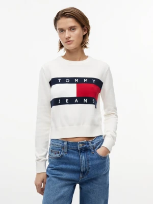 Tommy Jeans bluzka z dzianiny Kobiety Bawełna (100%) biały