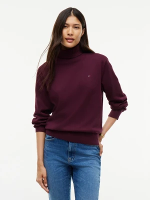 Tommy Jeans bluzka z golfem Kobiety Bawełna lila
