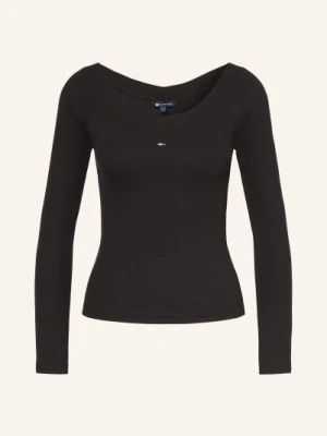 Tommy Jeans Bluzka Z Odkrytymi Ramionami schwarz
