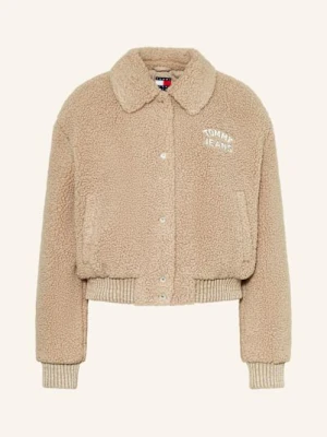Tommy Jeans Bluzon Z Pluszowego Materiału beige