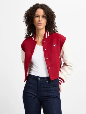 Tommy Jeans Bluzy Kobiety Sztuczne włókno czerwony wzorzysty,