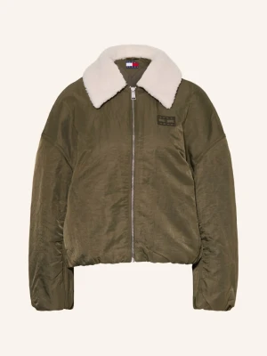 Tommy Jeans Bomberka Z Odpinanym Kołnierzem gruen niebieski