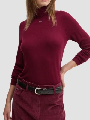 TOMMY JEANS Bordowy damski golf, Rozmiar M