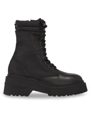 Tommy Jeans Botki Tjw Lace Up Padded Boot EN0EN02405 Czarny