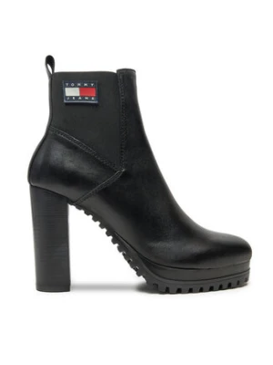 Tommy Jeans Botki Tjw New Ess High Heel Boot EN0EN02439 Czarny