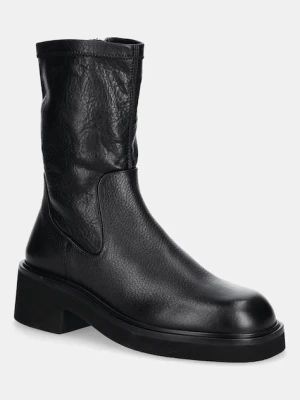 Tommy Jeans botki TJW STRETCHY MID BOOT damskie kolor czarny na platformie EN0EN02928