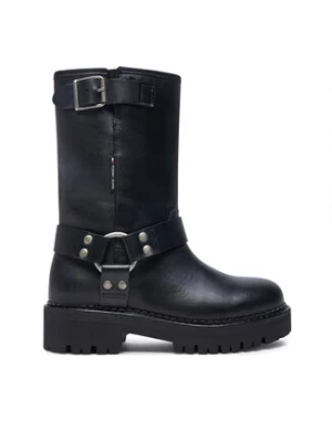Tommy Jeans Botki Tjw Urban Biker Boot Leather EN0EN02728 Czarny