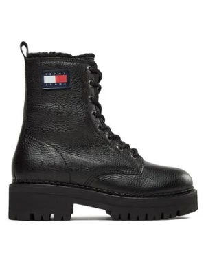 Tommy Jeans Botki Tjw Urban Boot Tumbled Ltr Wl EN0EN02317 Czarny