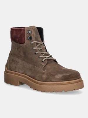 Tommy Jeans buty wysokie skórzane TJM LACE UP BOOT SUEDE