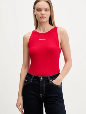Tommy Jeans crop top damski bawełniany z elastanem