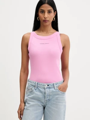 Tommy Jeans crop top damski bawełniany z elastanem
