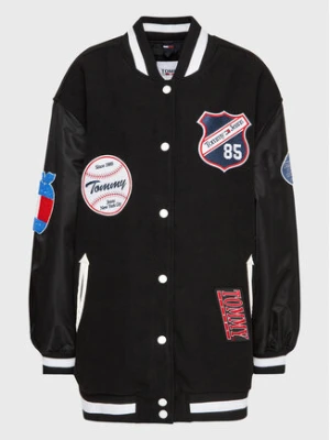Tommy Jeans Curve Kurtka bomber Letterman DW0DW15076 Czarny Oversize