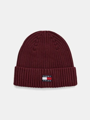 Tommy Jeans czapka bawełniana kolor bordowy AM0AM13669