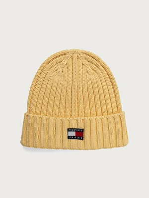 Tommy Jeans czapka damska bawełniana żółty