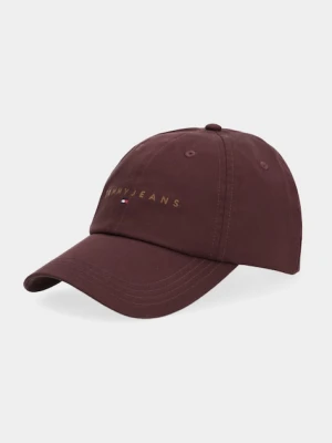 Tommy Jeans czapka z daszkiem bawełniana 0 kolor brązowy z aplikacją AM0AM12958