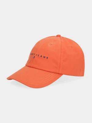 Tommy Jeans czapka z daszkiem bawełniana 0 kolor pomarańczowy z aplikacją AM0AM12958