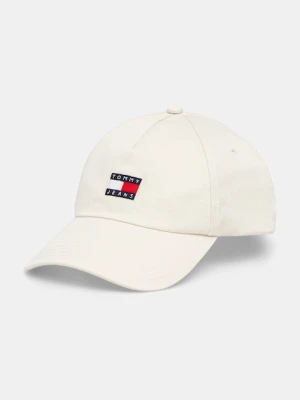 Tommy Jeans czapka z daszkiem bawełniana kolor beżowy z aplikacją AW0AW16991