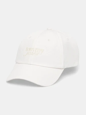 Tommy Jeans czapka z daszkiem bawełniana kolor biały AW0AW17815