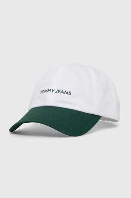 Tommy Jeans czapka z daszkiem bawełniana kolor biały wzorzysta AM0AM12024