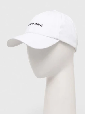Tommy Jeans czapka z daszkiem bawełniana kolor biały wzorzysta AM0AM12024