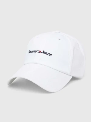 Tommy Jeans czapka z daszkiem bawełniana kolor biały z aplikacją AM0AM11341