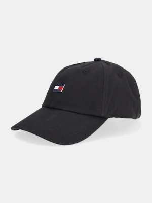 Tommy Jeans czapka z daszkiem bawełniana kolor czarny AW0AW17901