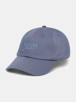 Tommy Jeans czapka z daszkiem bawełniana kolor niebieski AW0AW17815