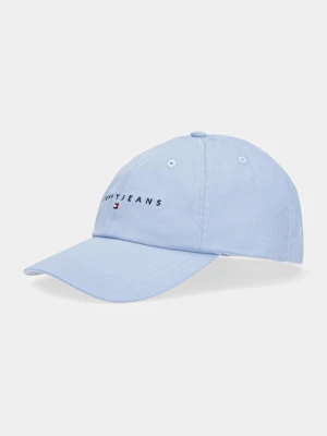 Tommy Jeans czapka z daszkiem bawełniana kolor niebieski z aplikacją AW0AW16868