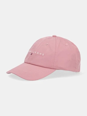 Tommy Jeans czapka z daszkiem bawełniana kolor różowy z aplikacją AW0AW16868