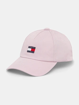Tommy Jeans czapka z daszkiem bawełniana kolor różowy z aplikacją AW0AW16991