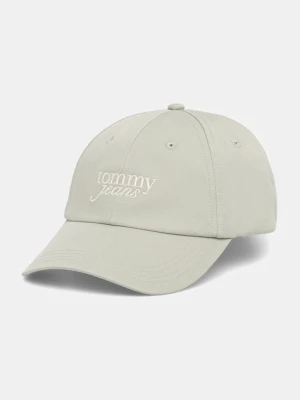 Tommy Jeans czapka z daszkiem bawełniana kolor zielony AW0AW17815