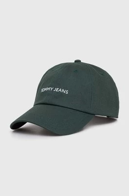 Tommy Jeans czapka z daszkiem bawełniana kolor zielony wzorzysta AM0AM12024