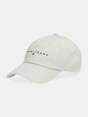 Tommy Jeans czapka z daszkiem bawełniana kolor zielony z aplikacją AW0AW16868
