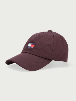 Tommy Jeans czapka z daszkiem damska bawełniana bordowy