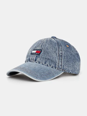 Tommy Jeans czapka z daszkiem jeansowa kolor niebieski AM0AM13424